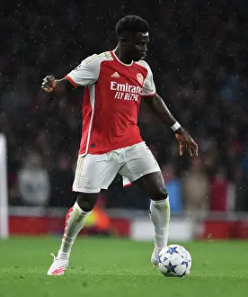 Arsenal V PSV Eindhoven 2023-24 Prints: Bukayo Saka Shines: Arsenal's Champions League Victory Over PSV Eindhoven (2023-24)