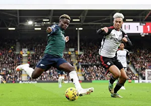 Bukayo Saka Tackled by Antonee Robinson: Fulham vs. Arsenal, Premier League 2023-24