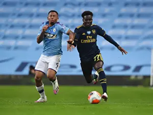 Manchester City V Arsenal 2019-20 Prints: Bukayo Saka vs. Gabriel Jesus: Clash of Premier League Titans - Manchester City vs