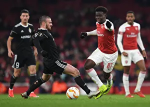 Arsenal V Qarabag 2018-19 Prints: Bukayo Saka vs. Gara Gareyev: Arsenal vs. Qarabag UEFA Europa League Clash