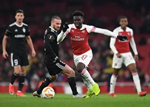 Arsenal V Qarabag 2018-19 Prints: Bukayo Saka vs Gara Gareyev: Arsenal vs Qarabag, UEFA Europa League Clash