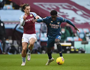 Aston Villa V Arsenal 2020-21 Prints: Bukayo Saka vs Jack Grealish: Aston Villa vs Arsenal