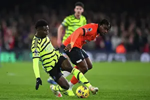 Bukayo Saka vs Teden Mengi: Intense Battle in Luton Town vs Arsenal FC, Premier League 2023-24