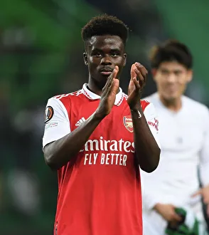 Sporting Lisbon V Arsenal 2022-23 Prints: Bukayo Saka's Euphoric Moment
