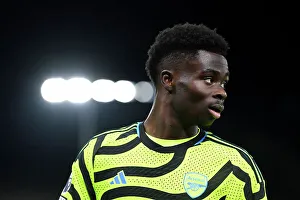 Bukayo Saka's Intense Focus: Luton Town vs. Arsenal FC, Premier League 2023-24