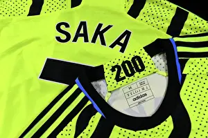 Luton Town V Arsenal 2023-24 Prints: Bukayo Saka's Milestone 200th Arsenal Appearance Shirt: Luton Town vs Arsenal (2023-24)