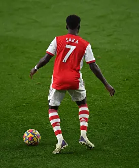 Arsenal V Southampton 2021-22 Prints: Bukayo Saka's Star Performance: Arsenal Triumphs Over Southampton in the Premier League 2021-22