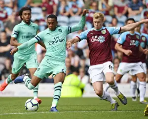 Burnley V Arsenal 2018-19 Prints: Burnley vs. Arsenal: Clash between Joe Willock and Ben Mee in the 2018-19 Premier League
