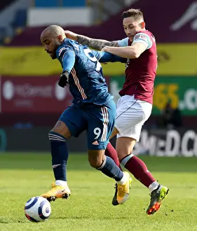 Burnley V Arsenal 2020-21 Prints: Burnley vs Arsenal: Lacazette vs Brownhill - Empty Turf Moor Clash in Premier League 2021