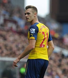 Aston Villa V Arsenal 2014-15 Prints: Calum Chambers in Action: Arsenal vs. Aston Villa, Premier League 2014-15