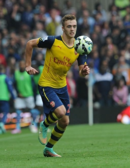 Aston Villa V Arsenal 2014-15 Prints: Calum Chambers in Action: Arsenal vs. Aston Villa, Premier League 2014-15