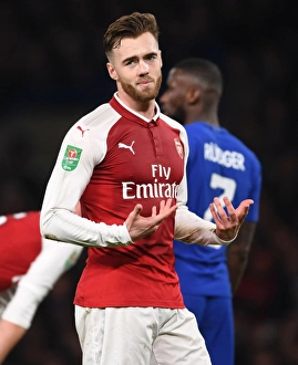 Chelsea V Arsenal - Carabao Cup 1/2 Final 1st Leg 2017-18 Prints: Calum Chambers in Action: Arsenal vs. Chelsea - Carabao Cup Semi-Final