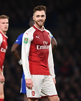 Chelsea V Arsenal - Carabao Cup 1/2 Final 1st Leg 2017-18 Prints: Calum Chambers in Action: Arsenal vs. Chelsea - Carabao Cup Semi-Final