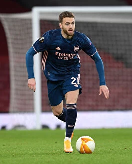 Images Dated 3rd December 2020: Calum Chambers in Action: Arsenal vs. Rapid Wien, Europa League 2021