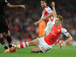 Arsenal V Besiktas 2014/15 Prints: Calum Chambers in Action: Arsenal vs Besiktas, UEFA Champions League Qualifiers 2014