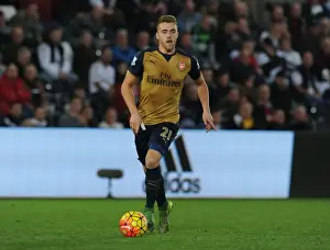 Swansea City V Arsenal 2015-16 Prints: Calum Chambers in Action: Arsenal vs Swansea City (2015-16)