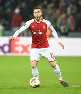 CSKA Moscow V Arsenal 2017-18 Prints: Calum Chambers in Action: Arsenal's Europa League Battle at CSKA Moscow (2018)