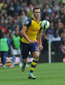 Aston Villa V Arsenal 2014-15 Prints: Calum Chambers: In Action against Aston Villa, Premier League 2014-15