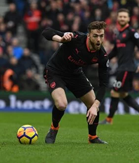 Images Dated 4th March 2018: Calum Chambers: Arsenal Star in Action Against Brighton & Hove Albion, Premier League 2017-18