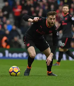 Brighton And Hove Albion V Arsenal 2017-18 Prints: Calum Chambers: Arsenal Star in Action Against Brighton & Hove Albion