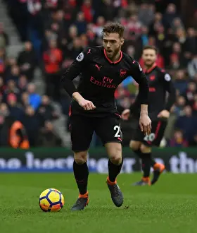 Brighton And Hove Albion V Arsenal 2017-18 Prints: Calum Chambers: Arsenal's Defender in Action Against Brighton & Hove Albion