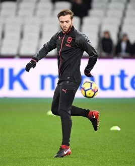 West Ham United v Arsenal 2017-18 Collection: Calum Chambers: Arsenal's Defender Ahead of West Ham United Clash (2017-18)