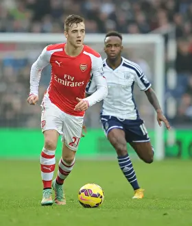 West Bromwich Albion V Arsenal 2014/15 Prints: Calum Chambers Outmaneuvers Saido Berahino: A Premier League Clash between West Bromwich Albion and Arsenal