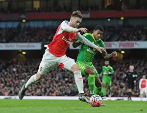 Arsenal V Sunderland FA Cup 2015-16 Prints: Calum Chambers Outpaces Patrick Van Aanholt in FA Cup Showdown