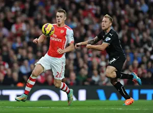 Arsenal V Burnley 2014/15 Prints: Calum Chambers Outsmarts Scott Arfield: Arsenal's Masterclass in the 2014/15 Premier League Showdown