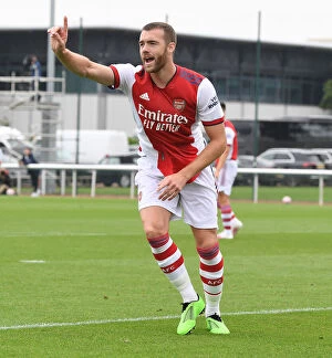 Arsenal v Millwall 2021-22 Collection: Calum Chambers Scores First Arsenal Goal in 2021-22 Pre-Season: Arsenal 1-0 Millwall