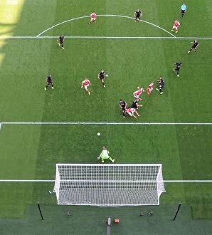 Images Dated 13th August 2016: Calum Chambers Scores Stunner: Arsenal's Third Goal vs. Liverpool (2016-17)