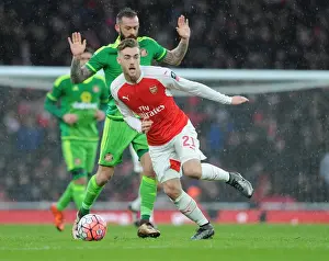 Arsenal V Sunderland FA Cup 2015-16 Prints: Calum Chambers Surges Past Sunderland Defenders in FA Cup Showdown