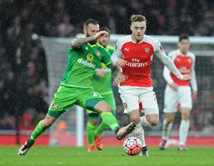 Arsenal V Sunderland FA Cup 2015-16 Prints: Calum Chambers Thrilling Run: Arsenal Overpowers Sunderland in FA Cup Clash