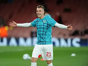 Arsenal V Olympiacos 2015/16 Prints: Calum Chambers Unwavering Determination: Arsenal's Key Player Ahead of UCL Clash with Olympiacos (2015/16)