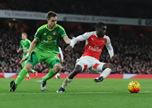 Arsenal Sunderland 2015-16 Prints: Campbell vs Coates: Intense Battle at Arsenal vs Sunderland, Premier League 2015-16