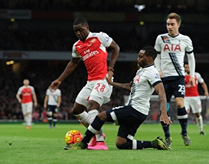 Arsenal V Tottenham Hotspur 2015-16 Prints: Campbell vs. Rose: An Intense Battle - Arsenal vs. Tottenham in the Premier League