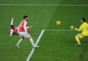 Arsenal V Swansea City 2015-16 Prints: Campbell's Dramatic Winner: Arsenal Triumph Over Swansea City in Premier League Clash