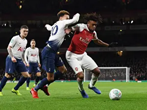 Arsenal V Tottenham Hotspur Carabao Cup 2018-19 Prints: Carabao Cup Rivalry: Iwobi vs. Alli Battle - Arsenal vs. Tottenham Showdown