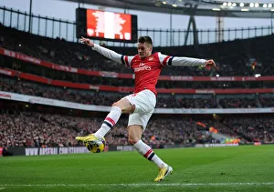 Arsenal V Aston Villa - 2012-13 Prints: Carl Jenkinson in Action: Arsenal vs. Aston Villa, Premier League 2012-13