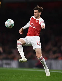 Images Dated 31st October 2018: Carl Jenkinson in Action: Arsenal vs Blackpool, Carabao Cup 2018-19