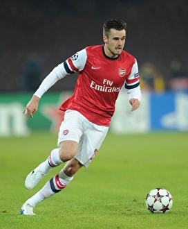 Napoli V Arsenal 2013-14 Prints: Carl Jenkinson in Action: Napoli vs Arsenal, UEFA Champions League, 2013