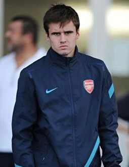 Images Dated 24th August 2011: Carl Jenkinson: Arsenal Defender Prepares for Udinese Clash in UEFA Champions League (2011)