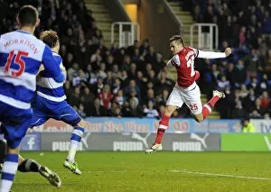 Reading v Arsenal - Capital One Cup 2012-13 Gallery: Carl Jenkinson (Arsenal) follows up Theos goal with a shot of his own