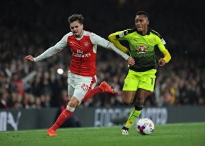 Carl Jenkinson (Arsenal) Sandro Wieser (Reading). Arsenal 2:0 Reading. EFL Cup 4th Round Carl Jenkinson (Arsenal) Sandro Wieser (Reading). Arsenal 2:0 Reading. EFL Cup 4th Round