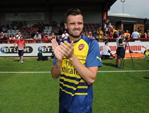 Carl Jenkinson (Arsenal) warms up before the match. Boreham Wood 0:2 Arsenal. Pre Season Friendly Carl Jenkinson (Arsenal) warms up before the match. Boreham Wood 0:2 Arsenal. Pre Season Friendly