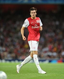 Arsenal v Udinese 2011-12 Collection: Carl Jenkinson: Arsenal's Defender in Action against Udinese, UEFA Champions League Play-Off 2011