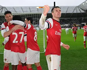 Swansea Prints: Carl Jenkinson: Arsenal's Exultant Moment as Gervinho Scores the Second Goal vs Swansea City