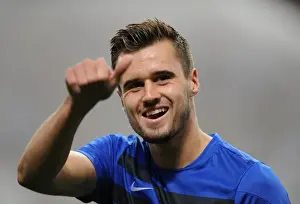 Uwara Red Diamonds V Arsenal 2013-14 Prints: Carl Jenkinson at Arsenal's Pre-Season Training in Japan (2013) - Urawa Red Diamonds vs Arsenal