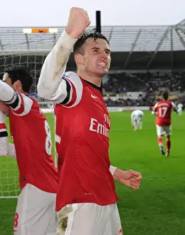 Swansea Prints: Carl Jenkinson Celebrates Arsenal's Second Goal vs Swansea City