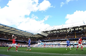 Chelsea V Arsenal 2013-14 Prints: Carl Jenkinson Throws In: Chelsea vs. Arsenal, Premier League 2013-14